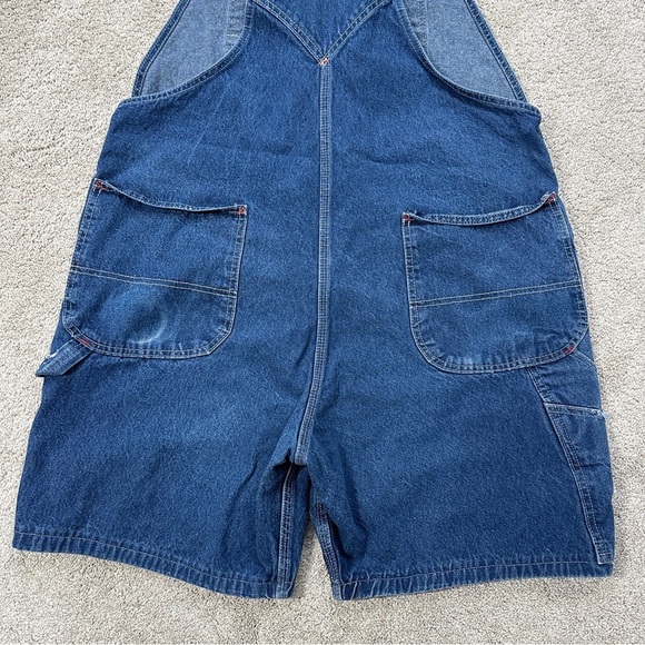 Dickies Women’s Carpenter Denim Relaxed Fit Overall Shorts Bib in Blue 40X30 - Picture 6 of 14